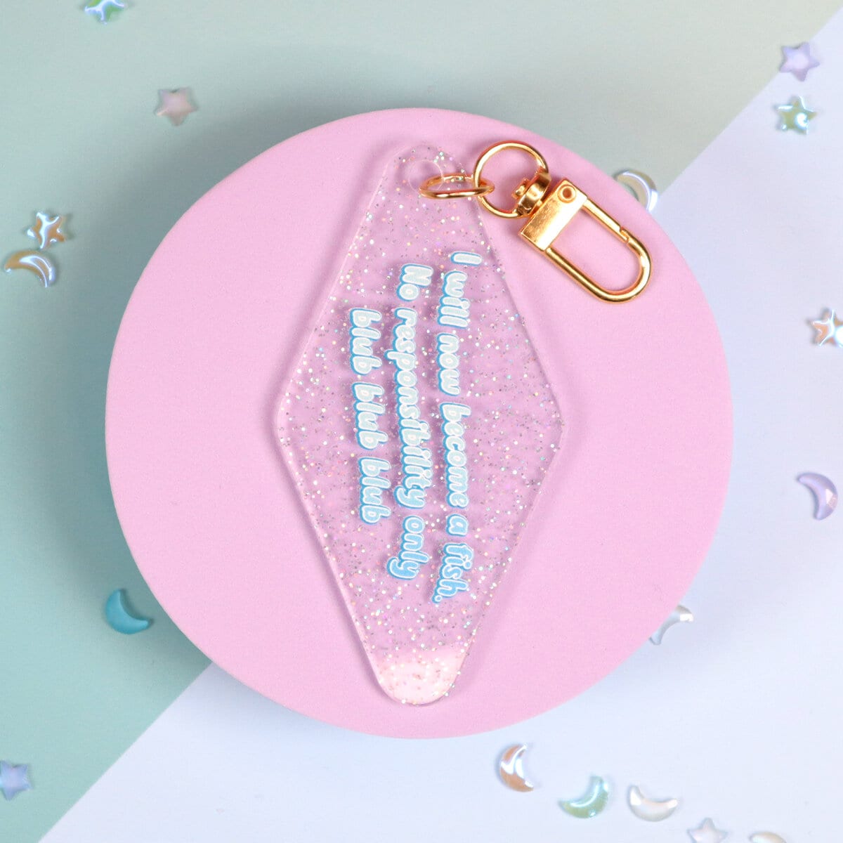 Motel key ring - I will now become a fish
