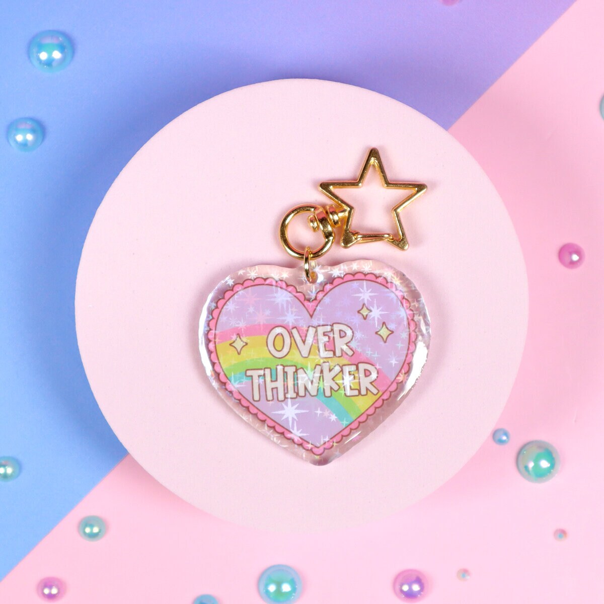 Glittrig bag charm - Overthinker