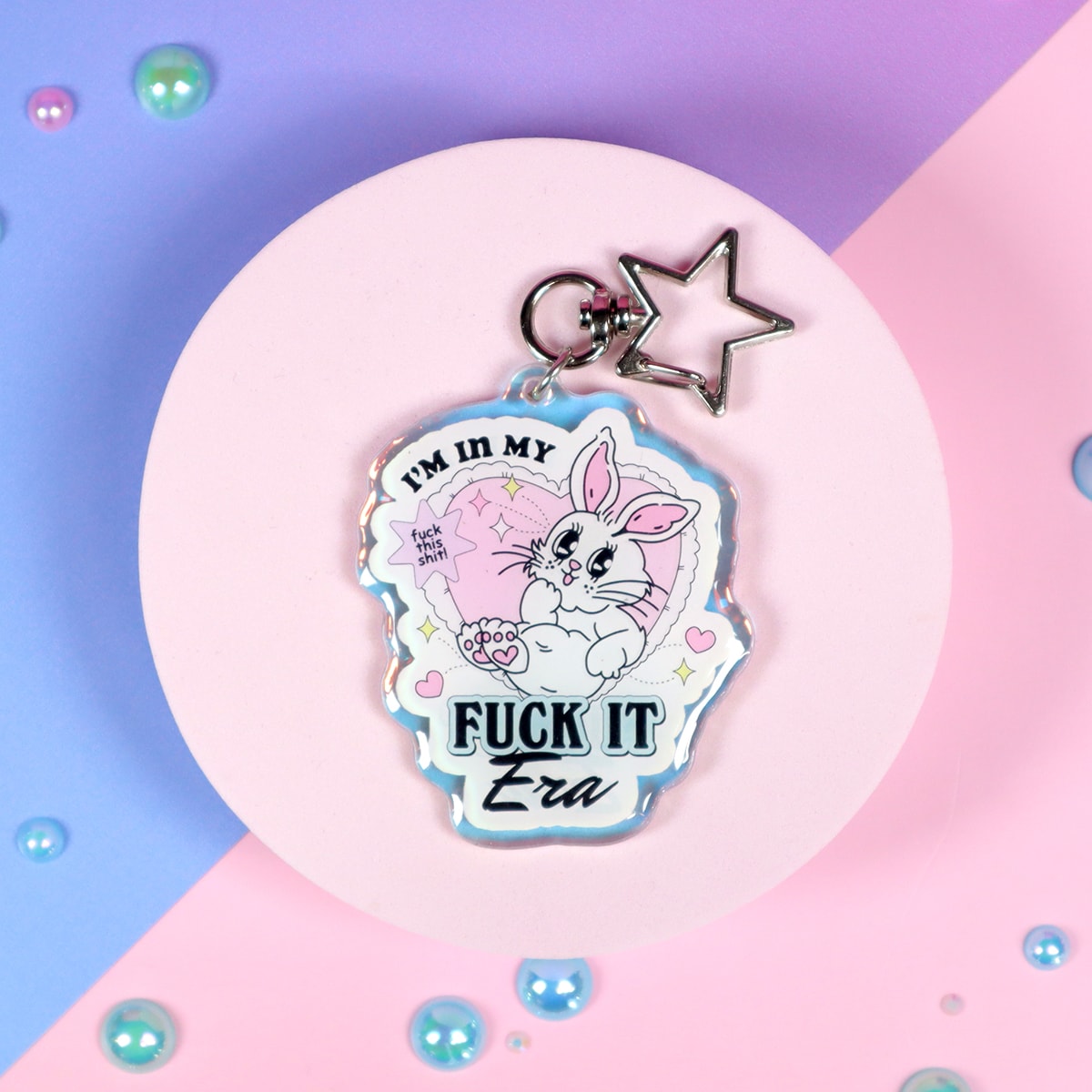 Glittrig bag charm - Fuck it era