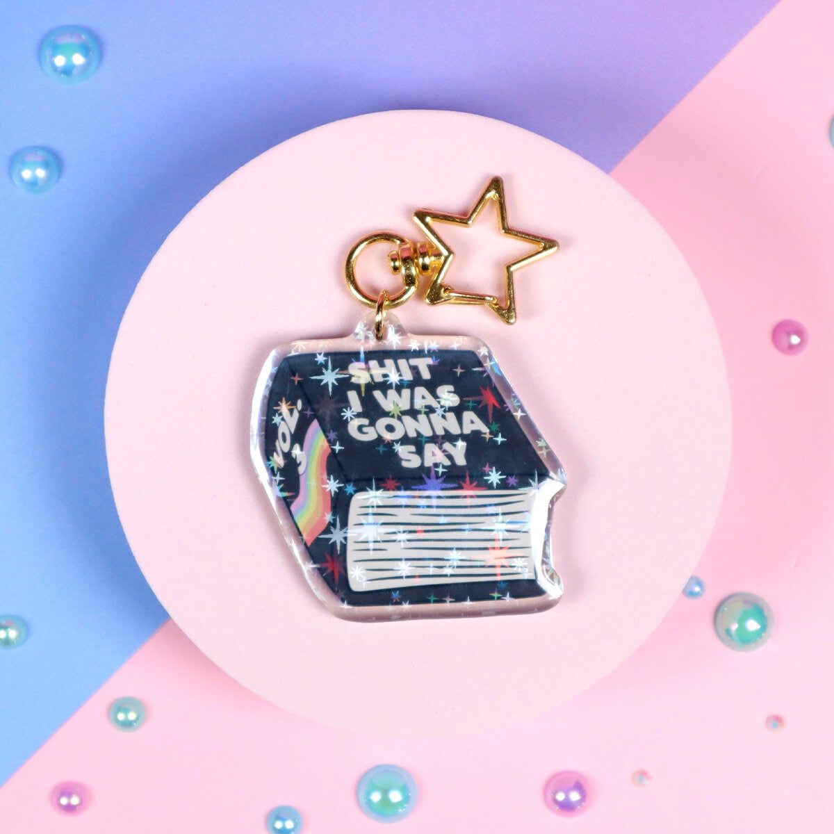 Glittrig bag charm - Shit I was gonna say