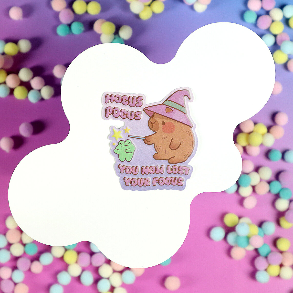 Stor sticker - Hocus Pocus capybara