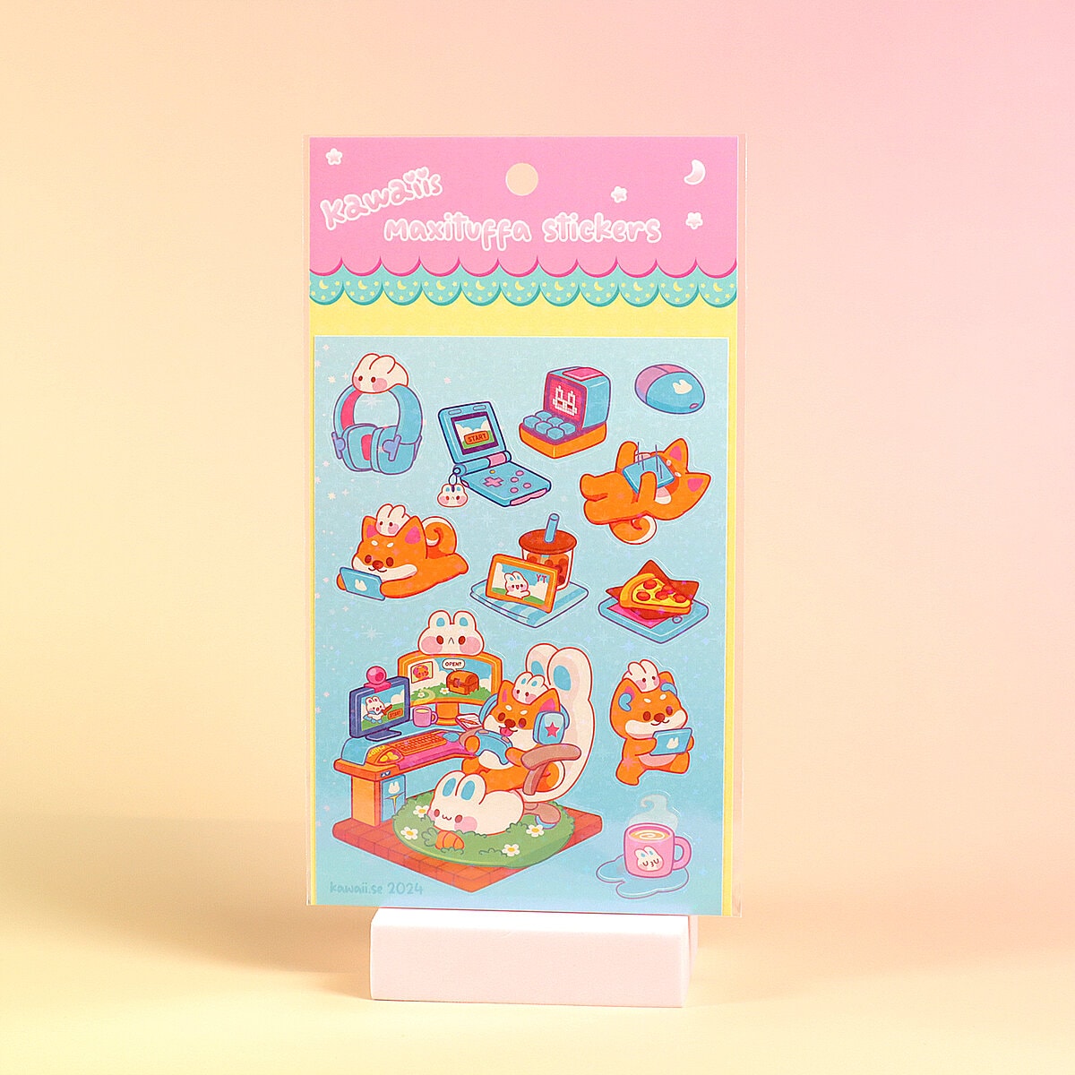 Stickersark A6 - Gaming shiba