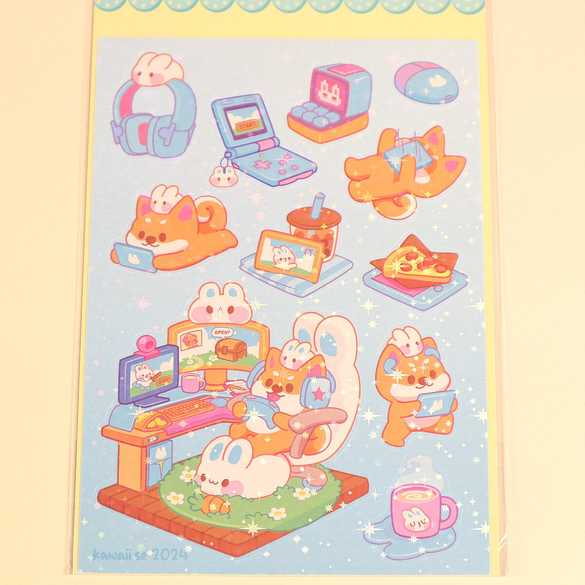 Stickersark A6 - Gaming shiba