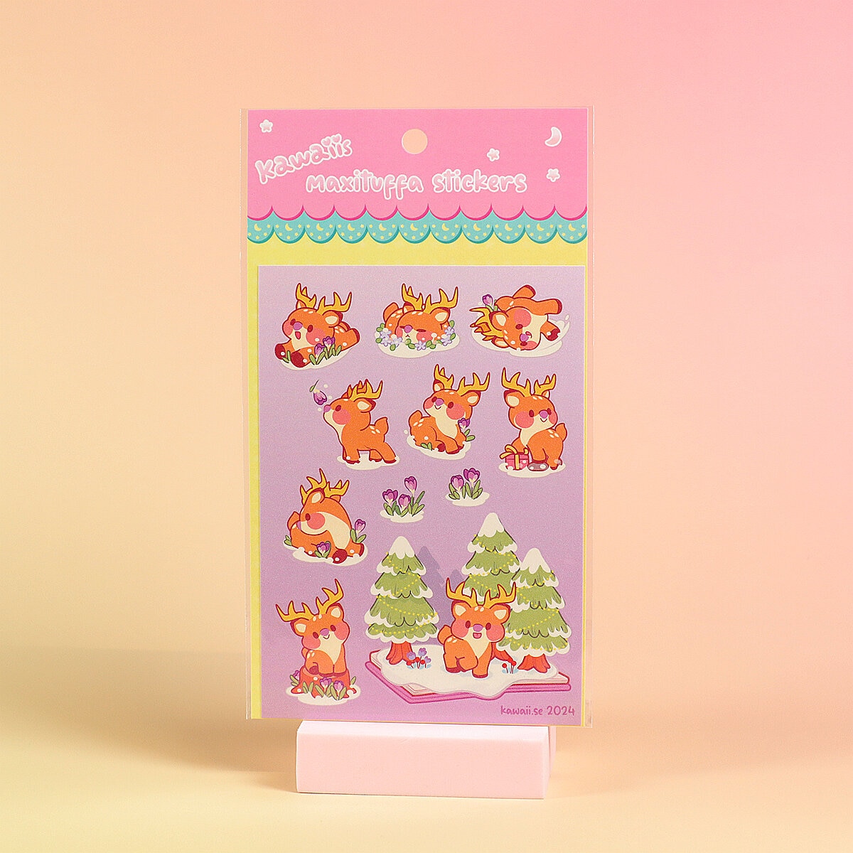Stickersark A6 - Snowy deer