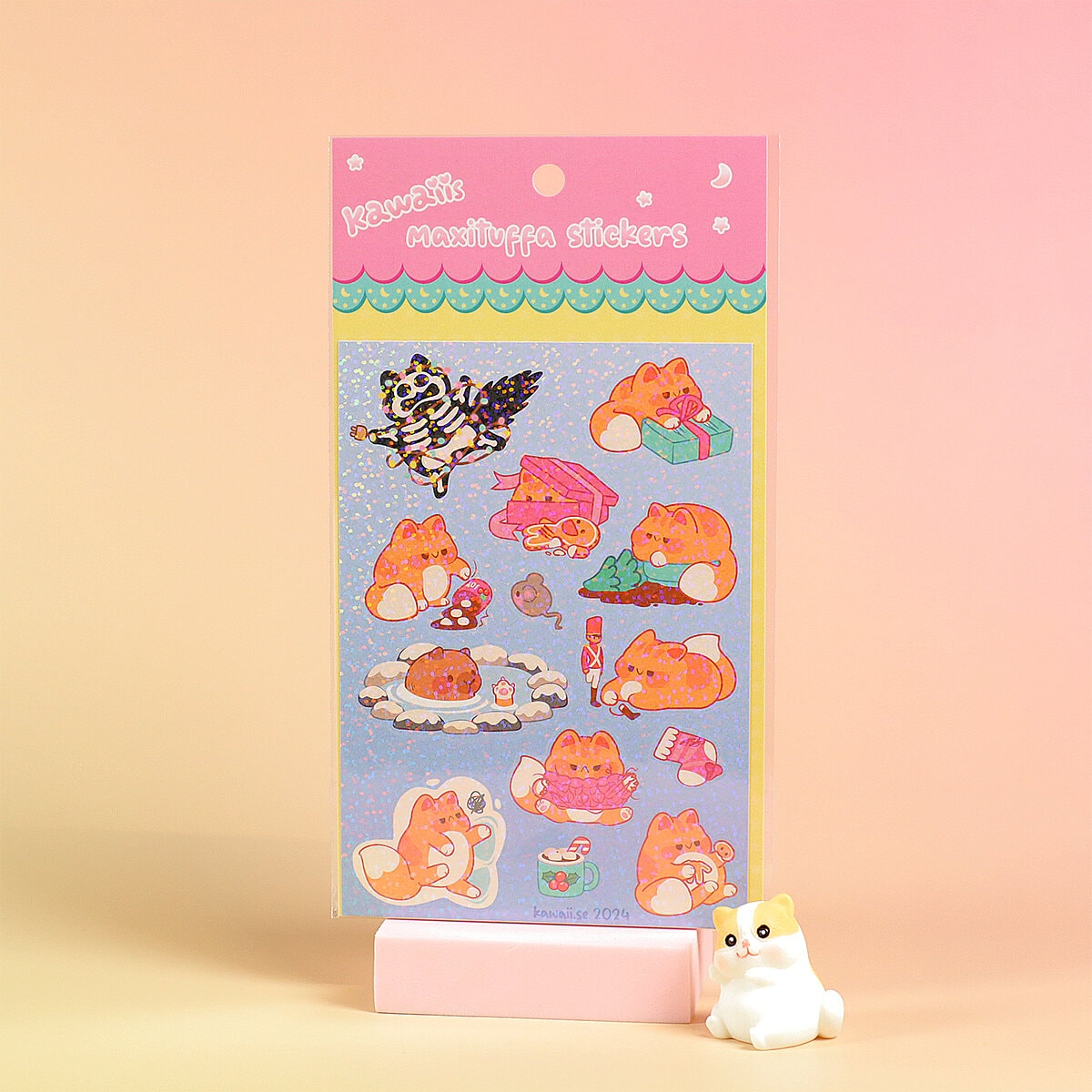 Stickersark A6 - Busy holiday cat