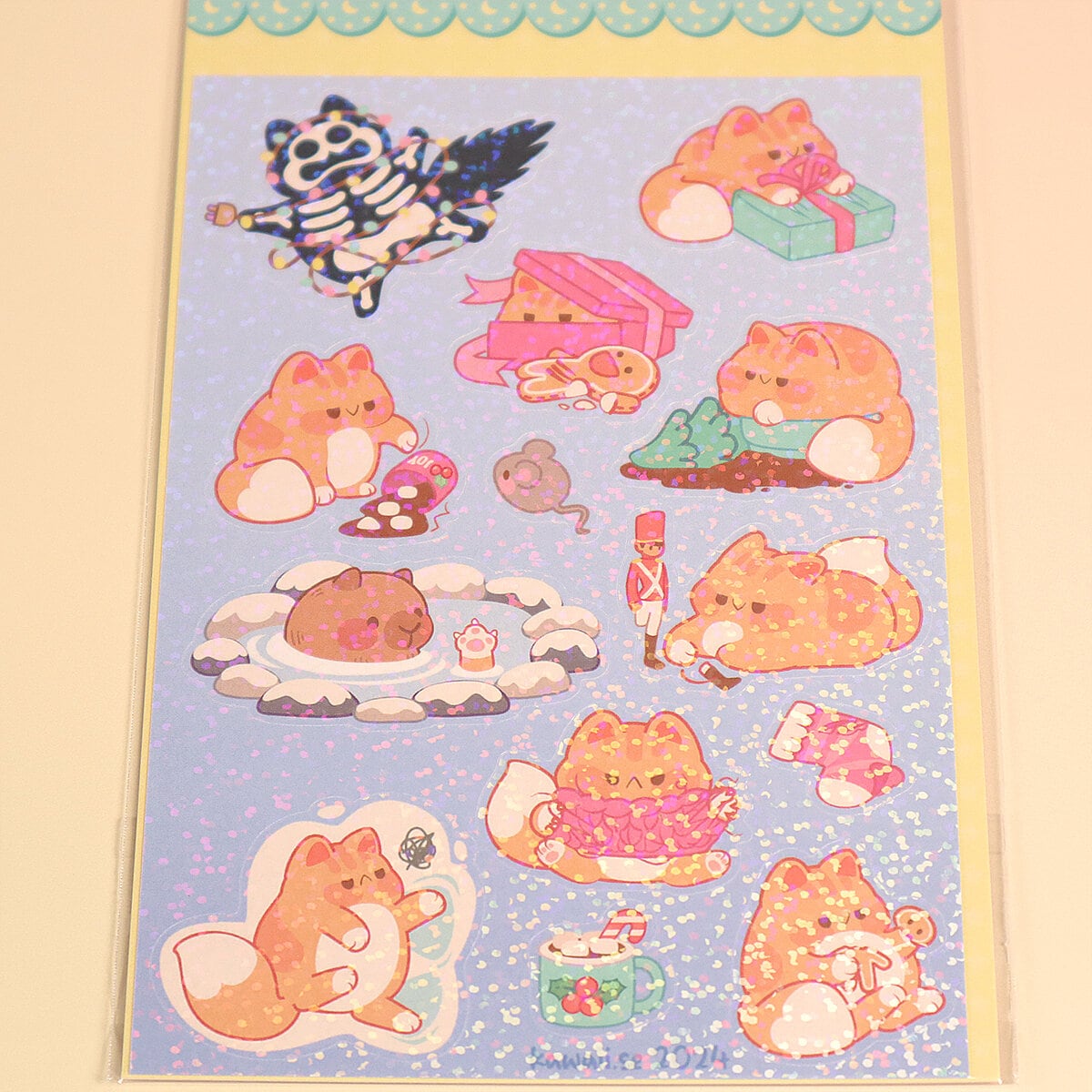 Stickersark A6 - Busy holiday cat