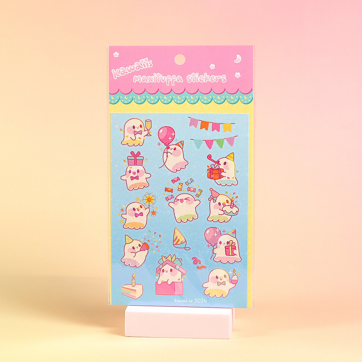 Stickersark A6 - Party ghost