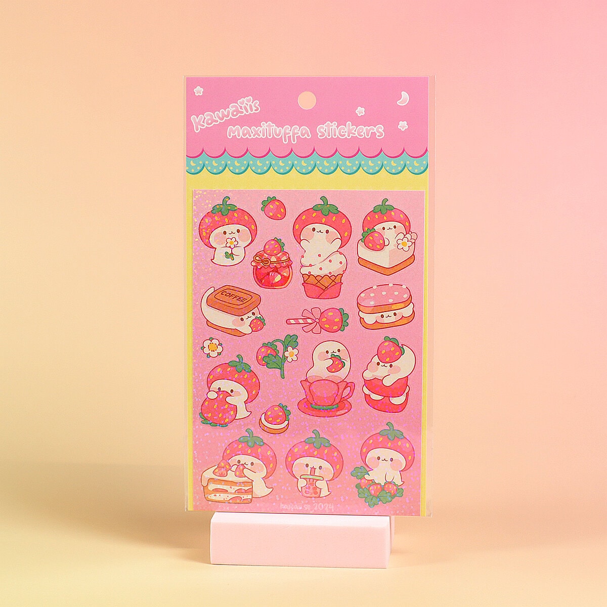 Stickersark A6 - Strawberry ghost