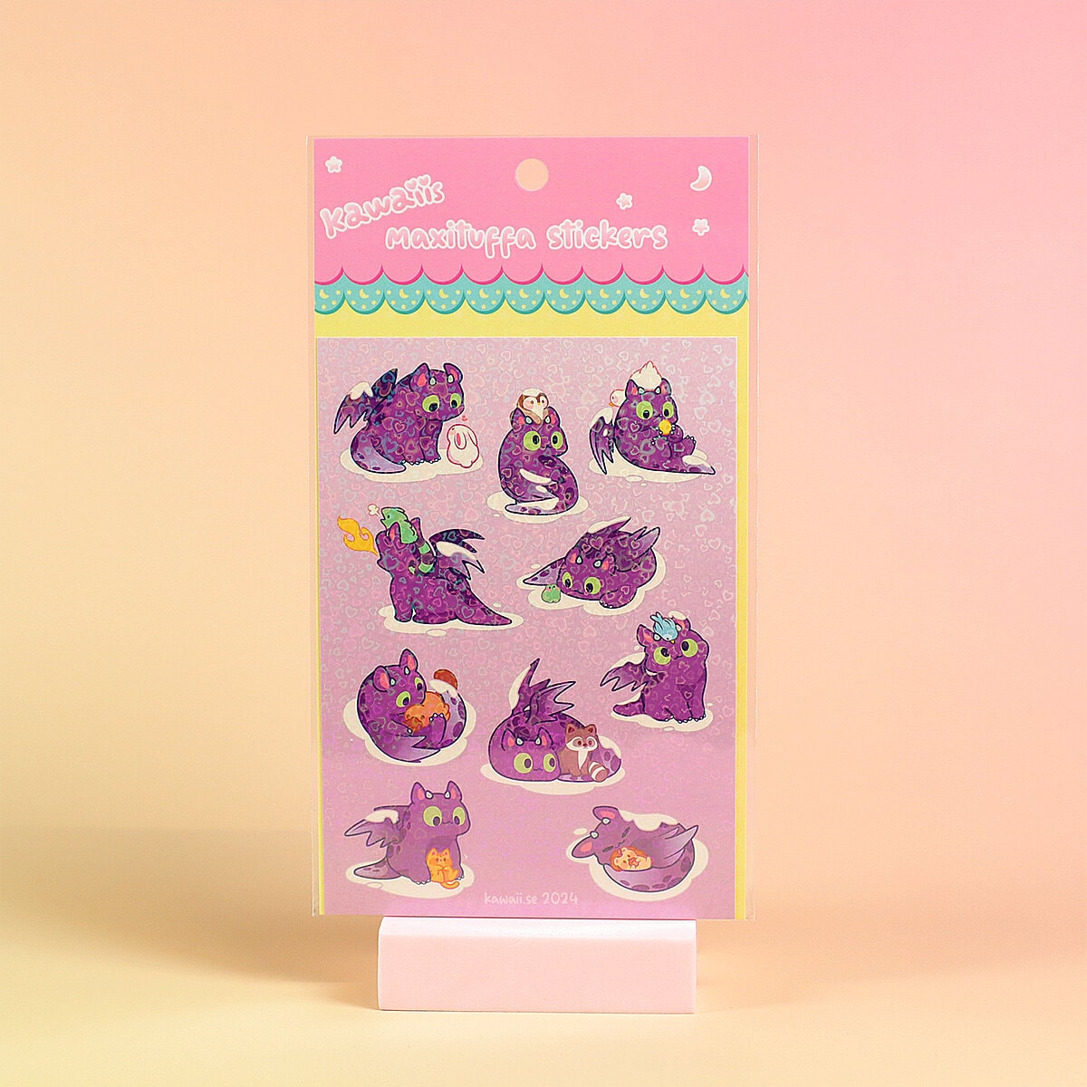 Stickersark A6 - Winter dragon