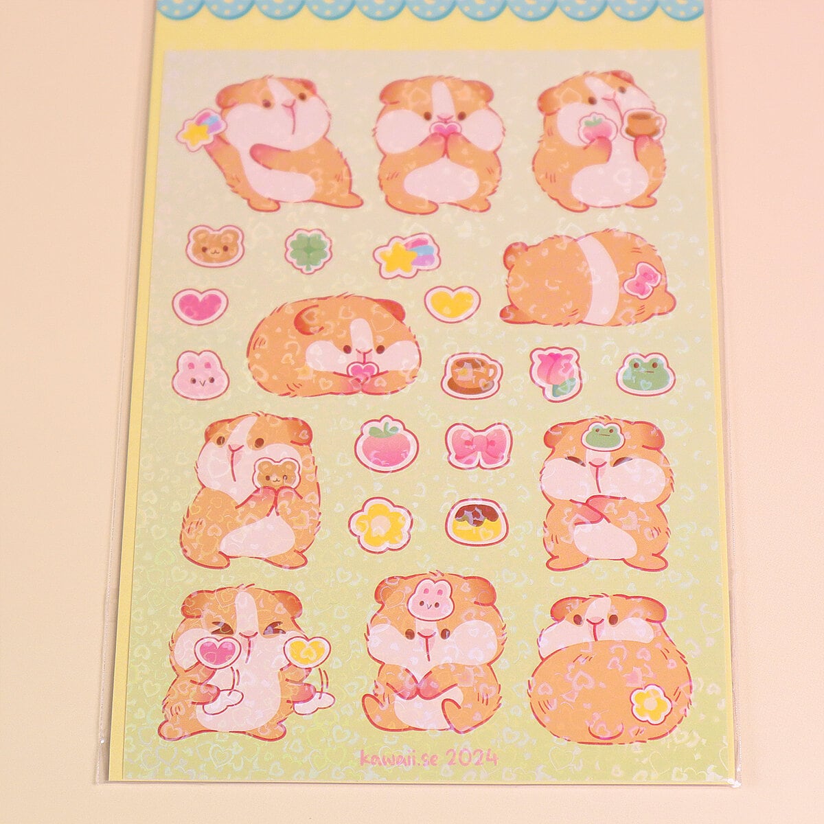 Stickersark A6 - Guinea pig