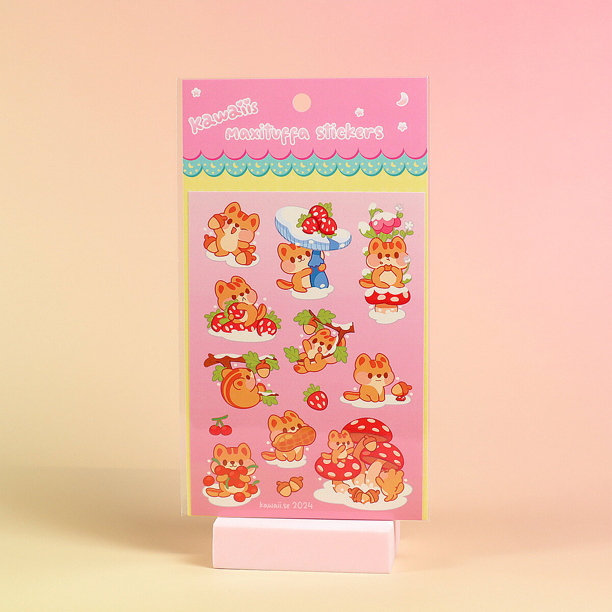 Stickersark A6 - Berry squirrel