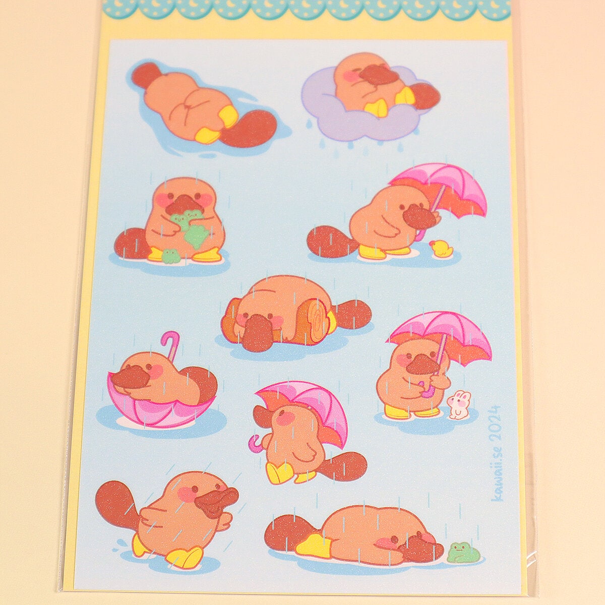 Stickersark A6 - Rainy platypus