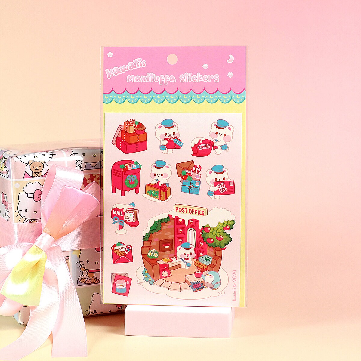 Stickersark A6 - Post office bear