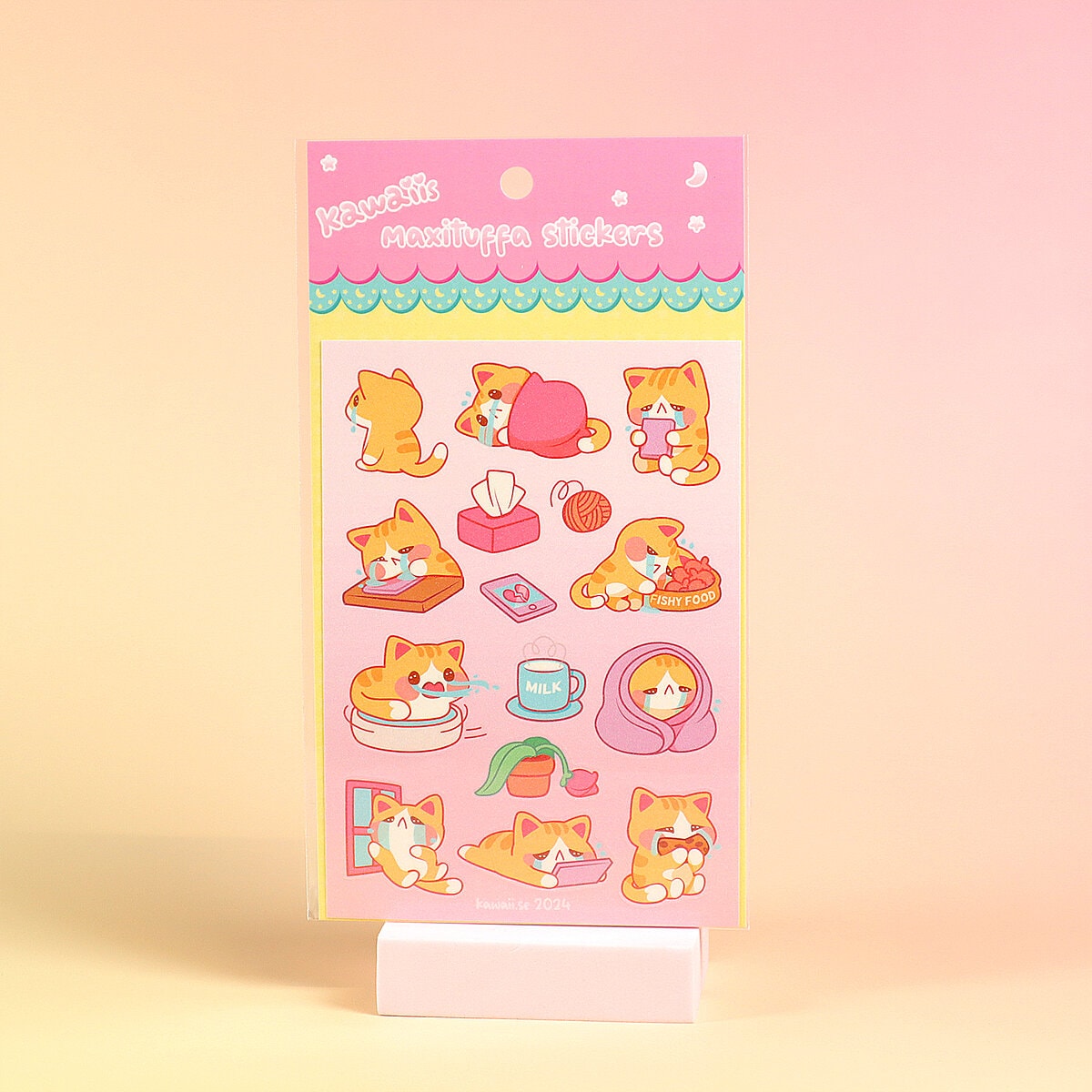 Stickersark A6 - Emotional cat