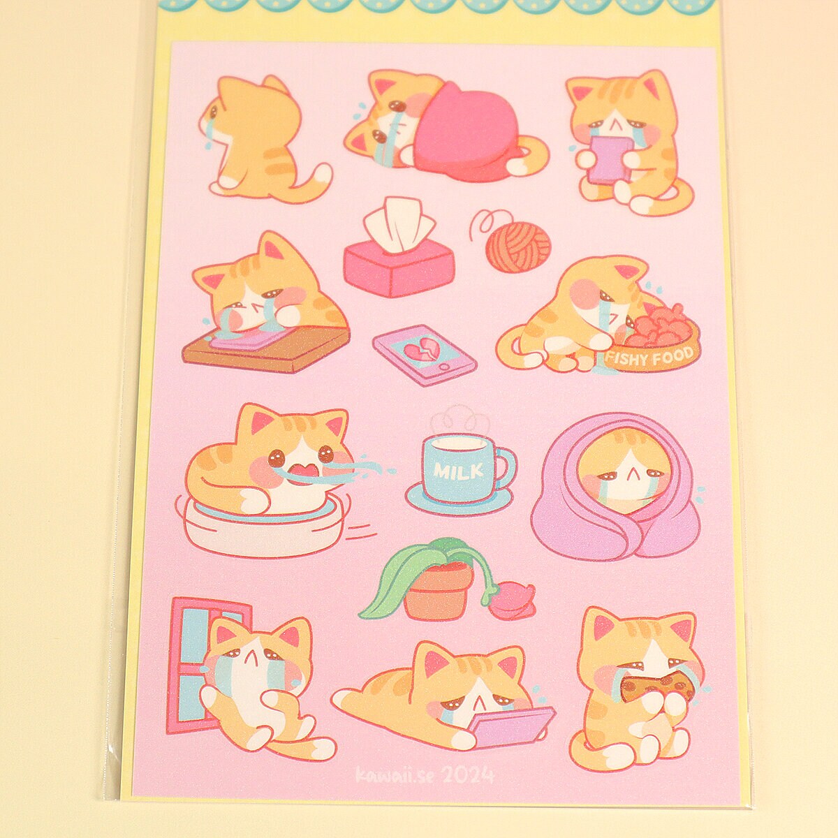 Stickersark A6 - Emotional cat