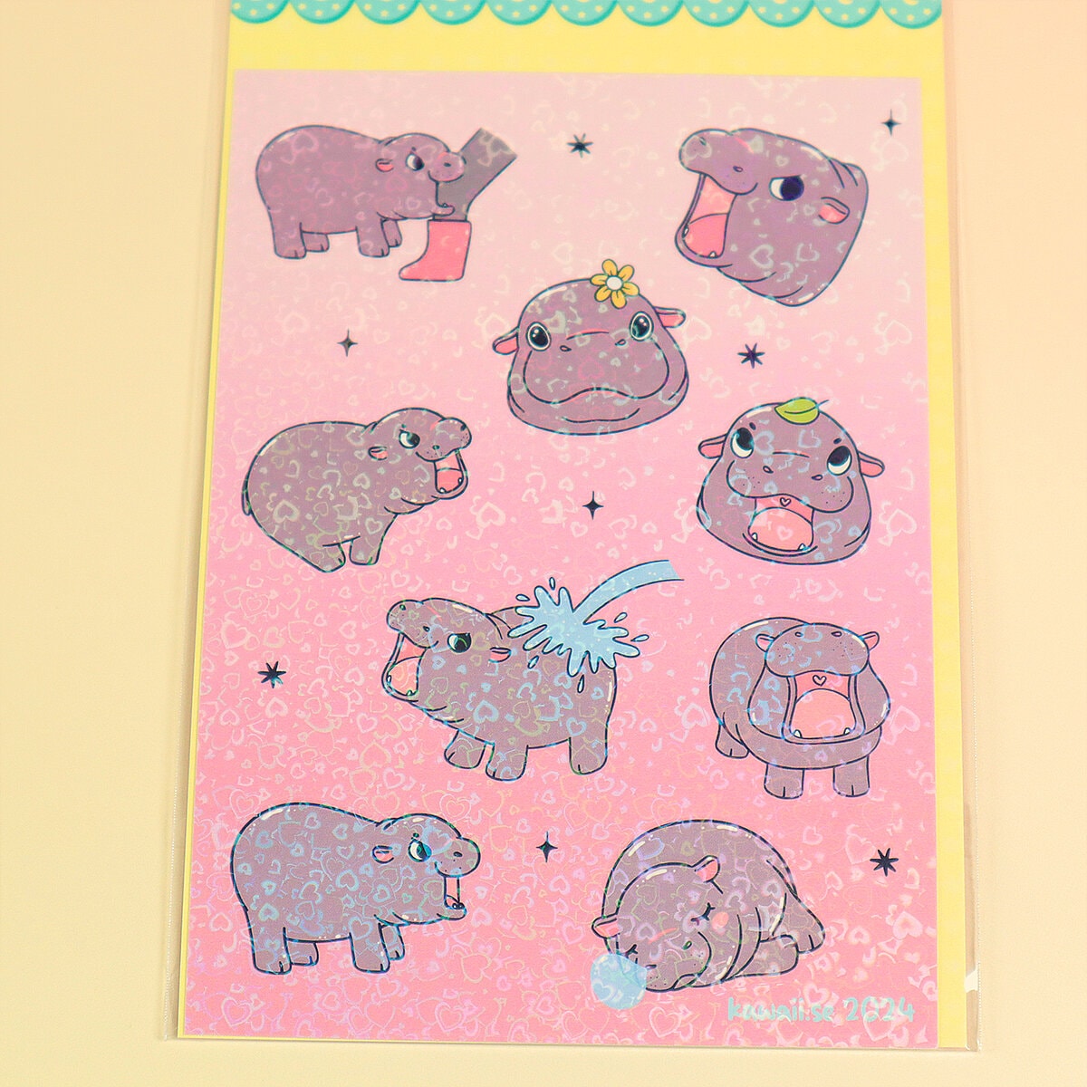Stickersark A6 - Moo Deng