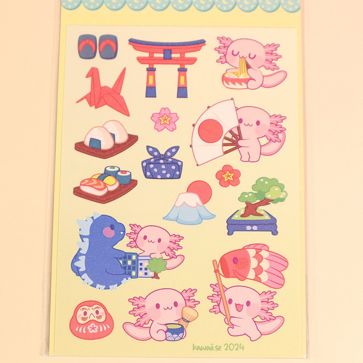 Stickersark A6 - Axolotl in Japan