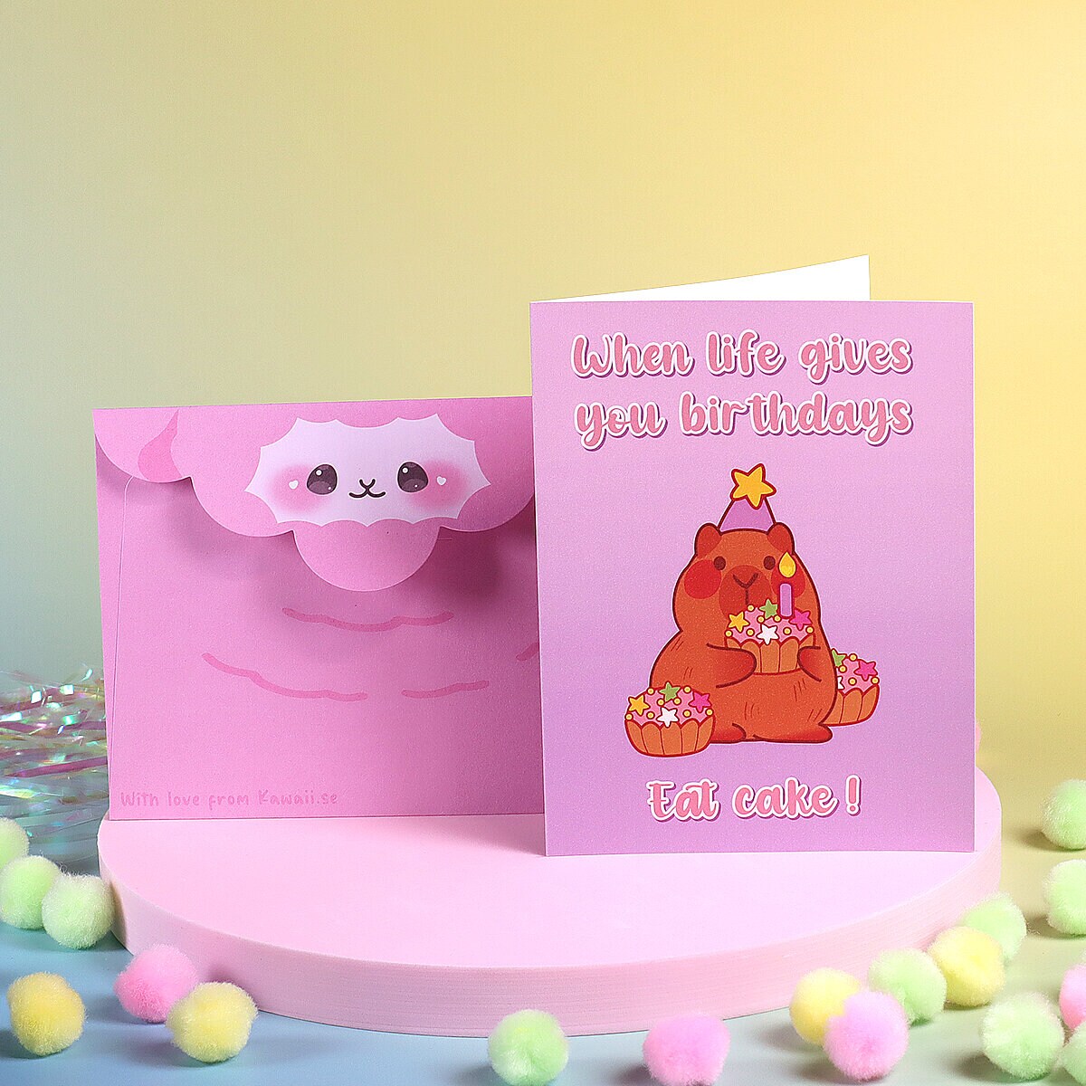Kort med kuvert - When life gives you birthdays