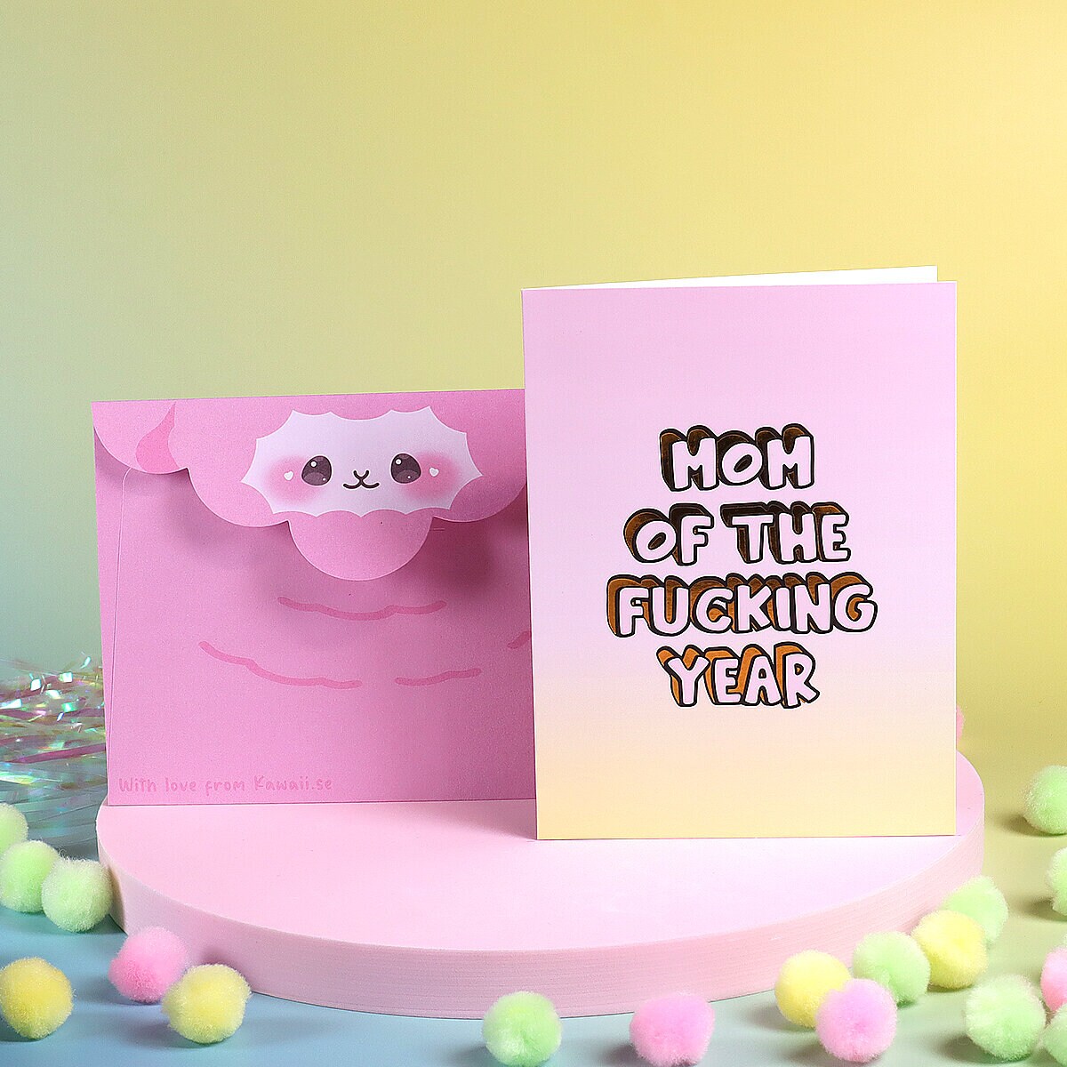 Kort med kuvert - Mom of the fucking year