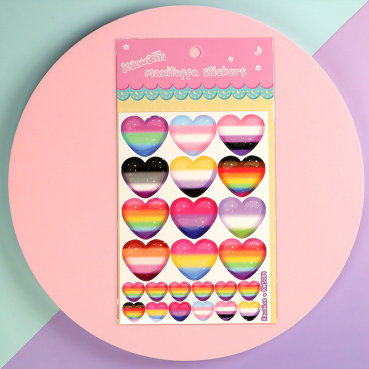 Stickersark A6 - Pride hearts