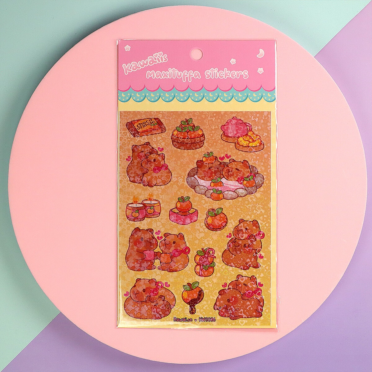 Stickersark A6 - Hugging capybaras