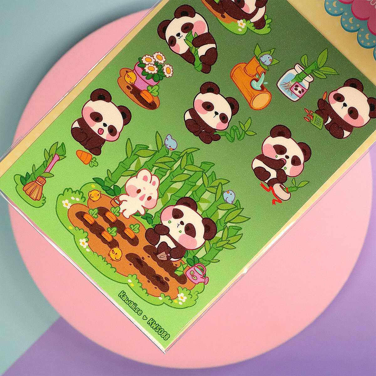 Stickersark A6 - Bamboo panda