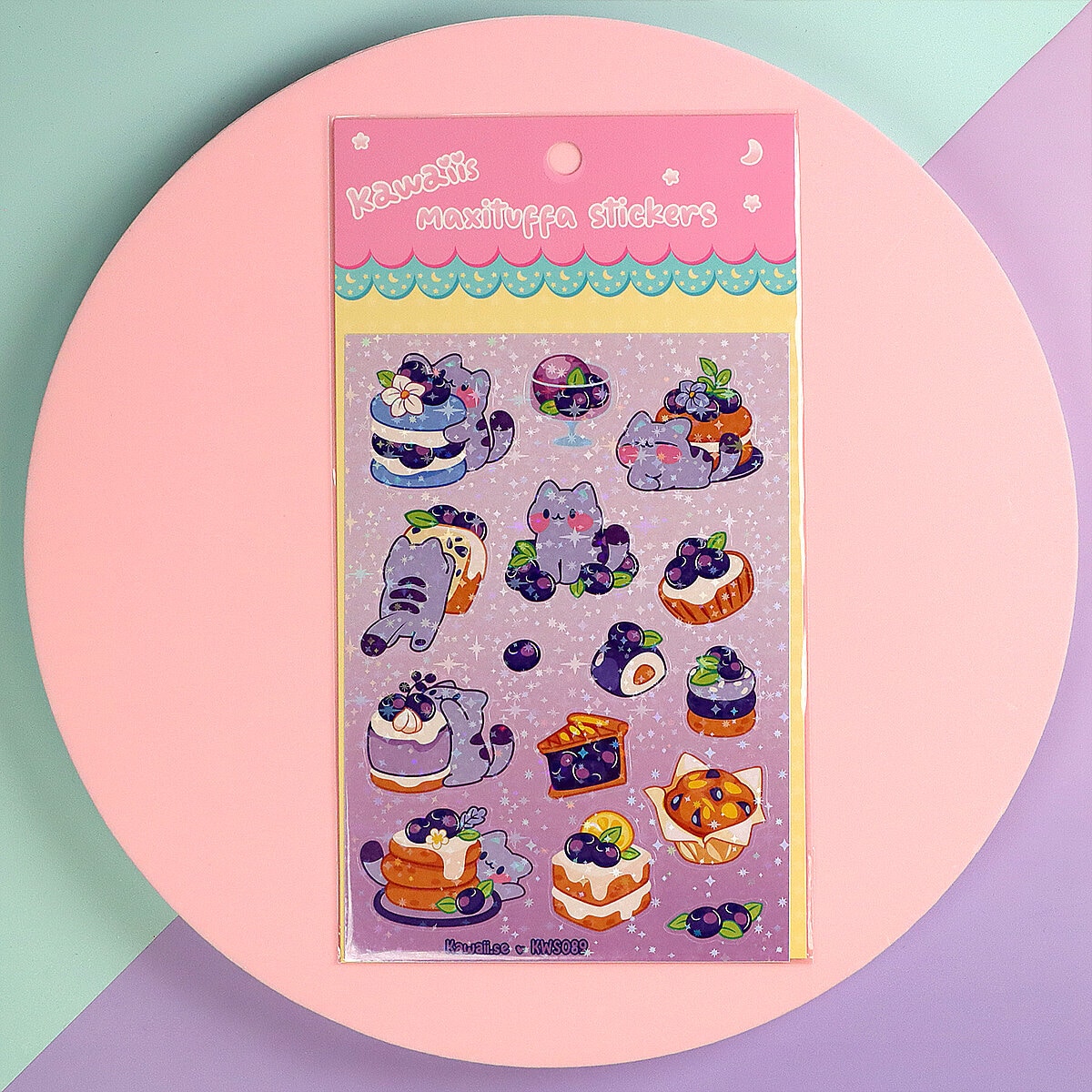 Stickersark A6 - Blueberry cat