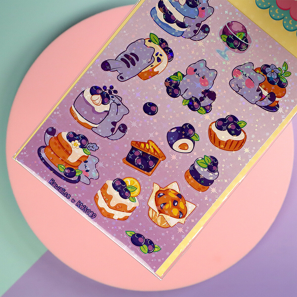 Stickersark A6 - Blueberry cat