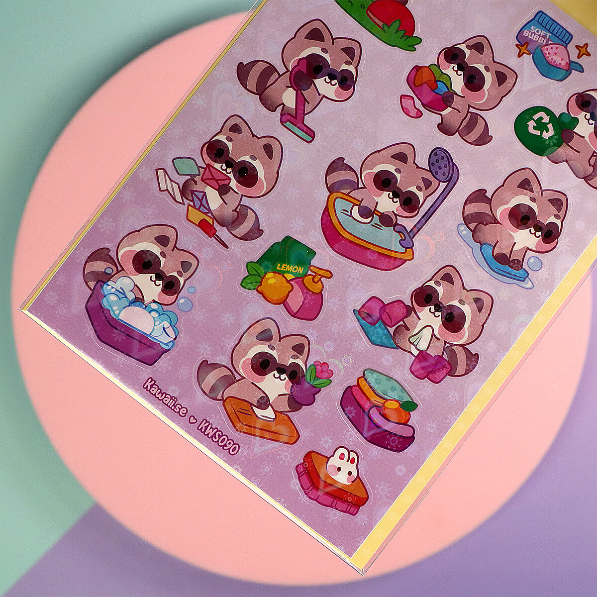 Stickersark A6 - Shore raccoon