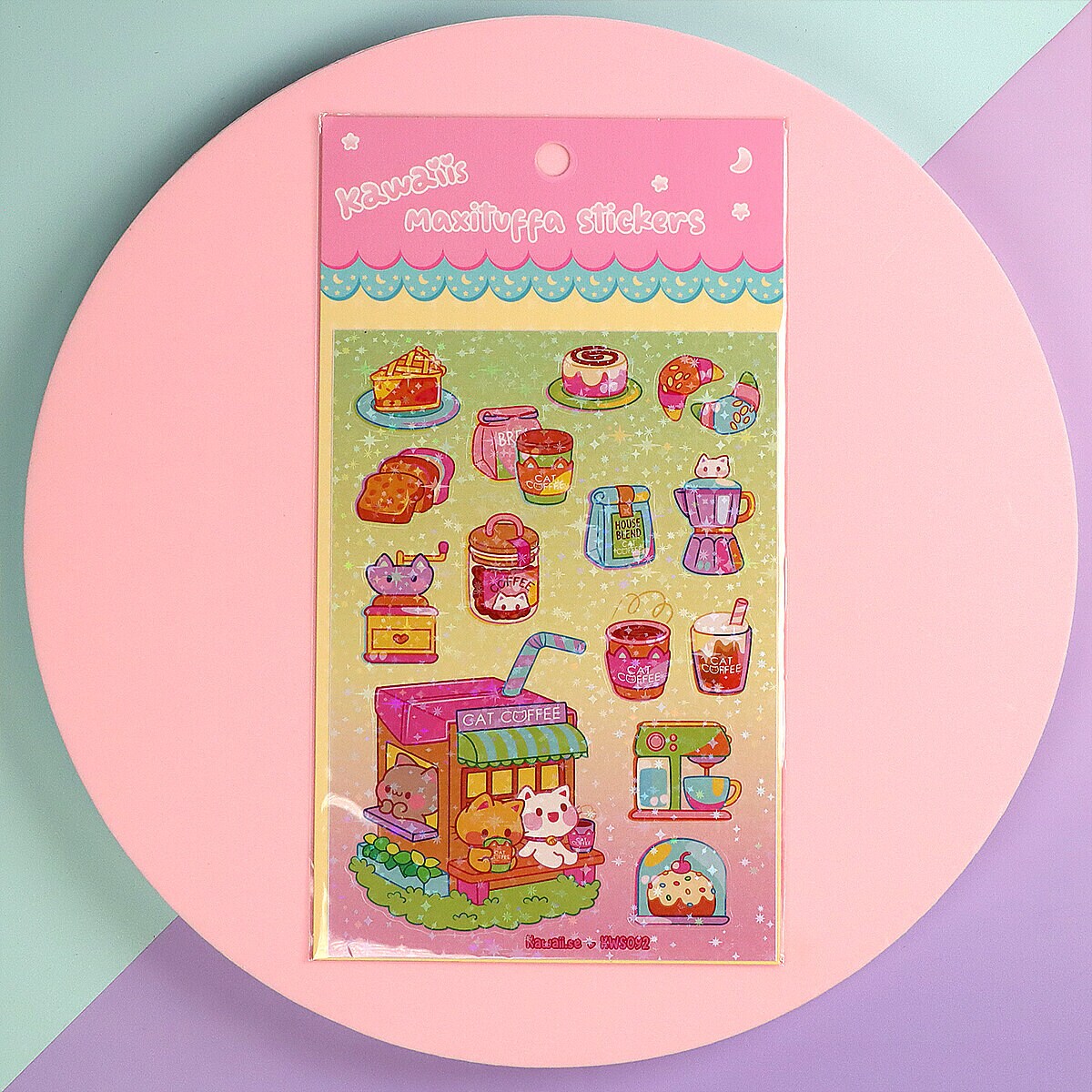 Stickersark A6 - Cat coffee