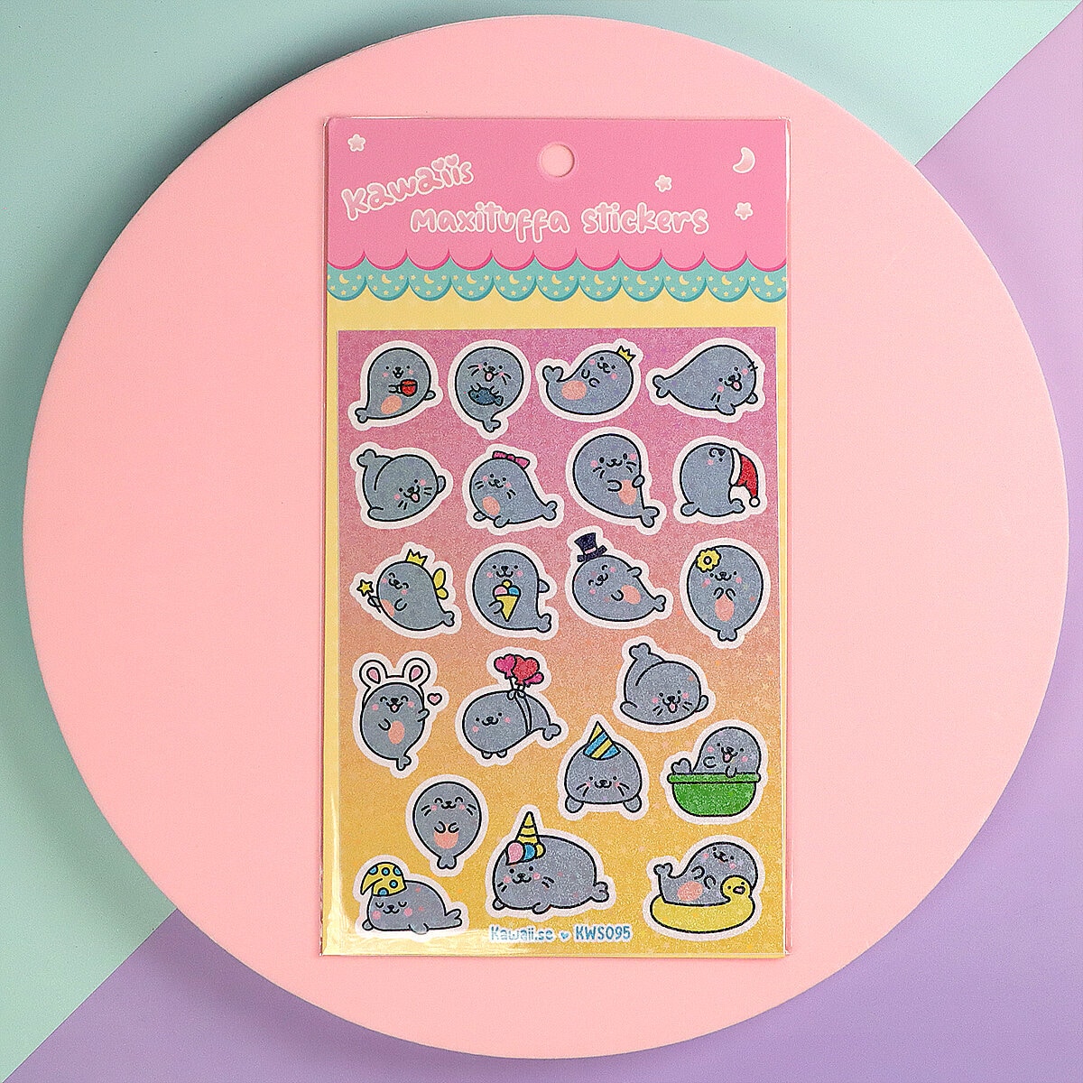 Stickersark A6 - Happy seals