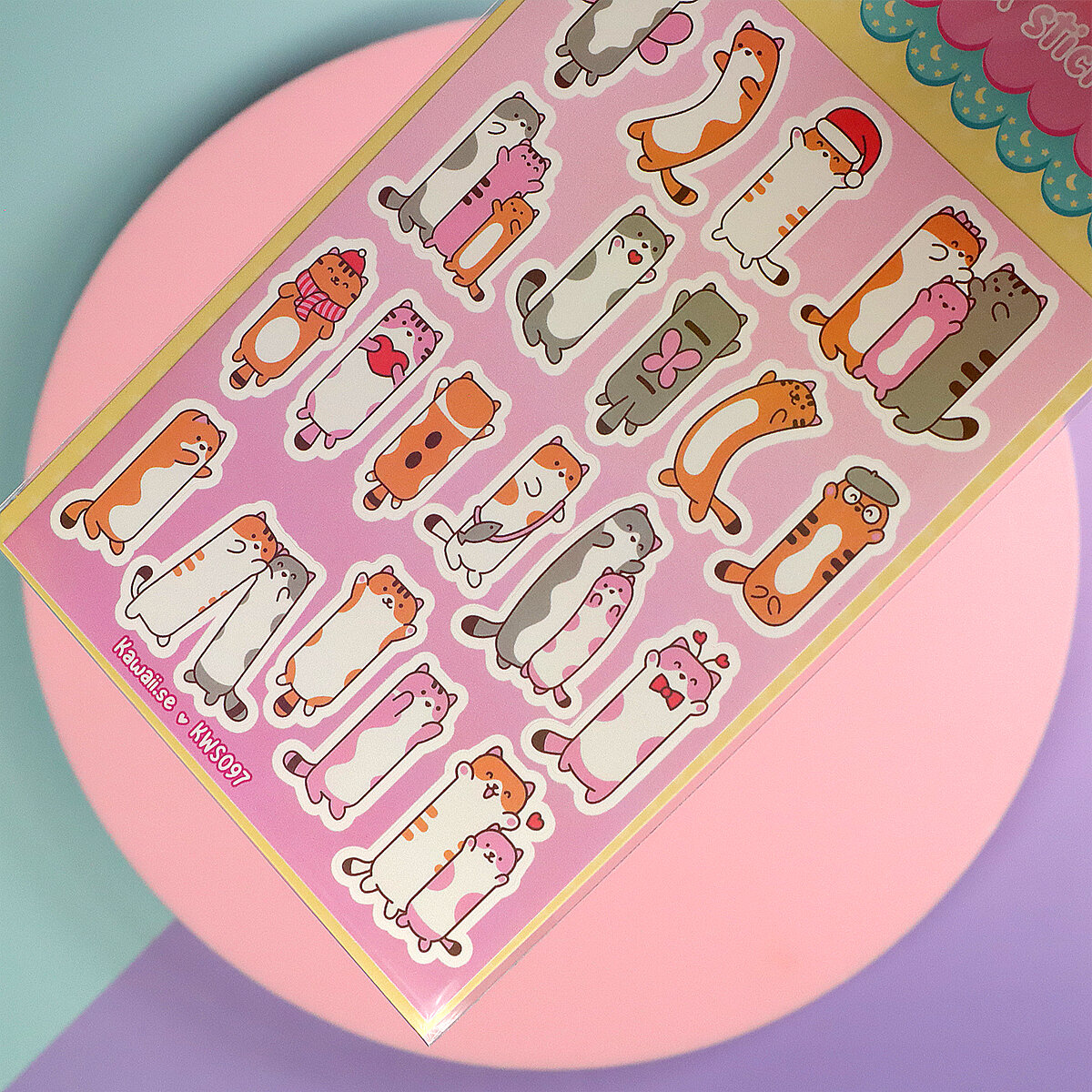 Stickersark A6 - Loooong cats