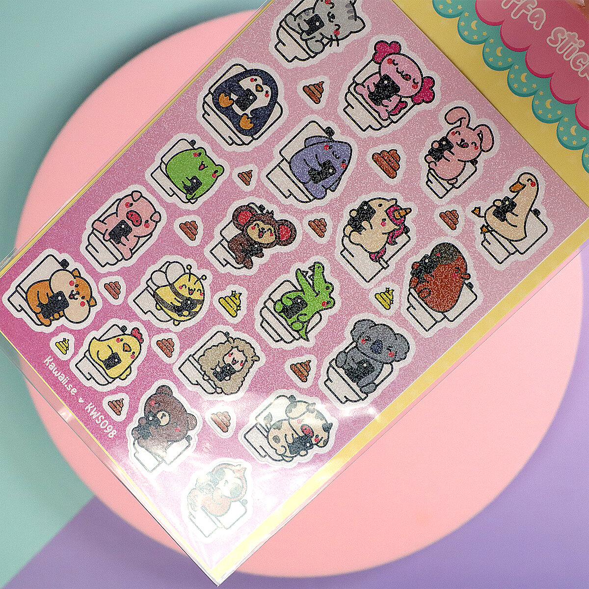 Stickersark A6 - Poopin friends