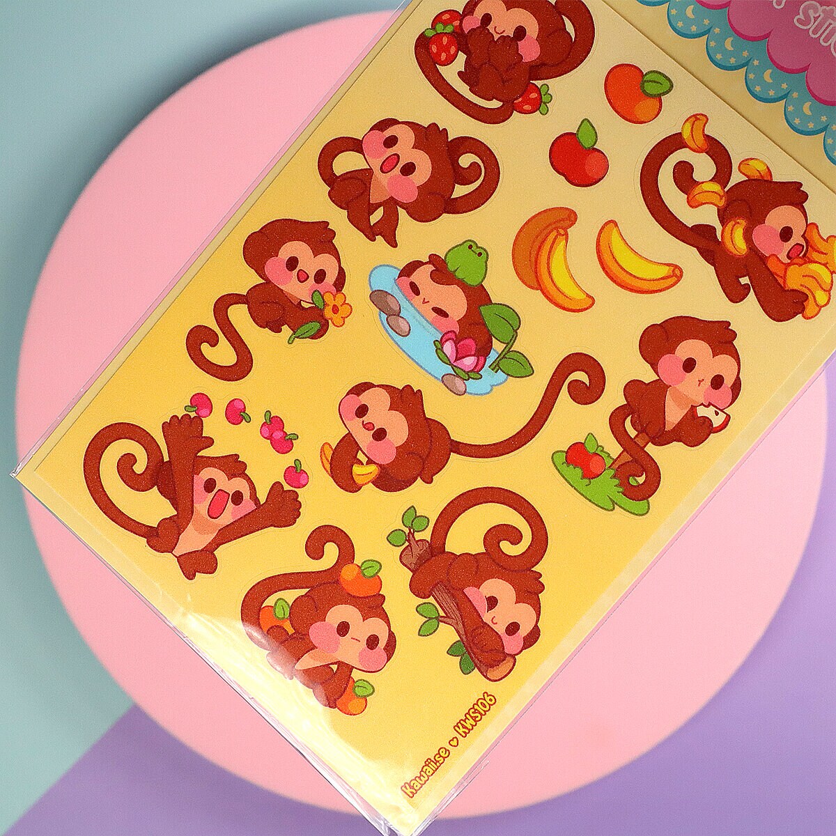 Stickersark A6 - Monkey business