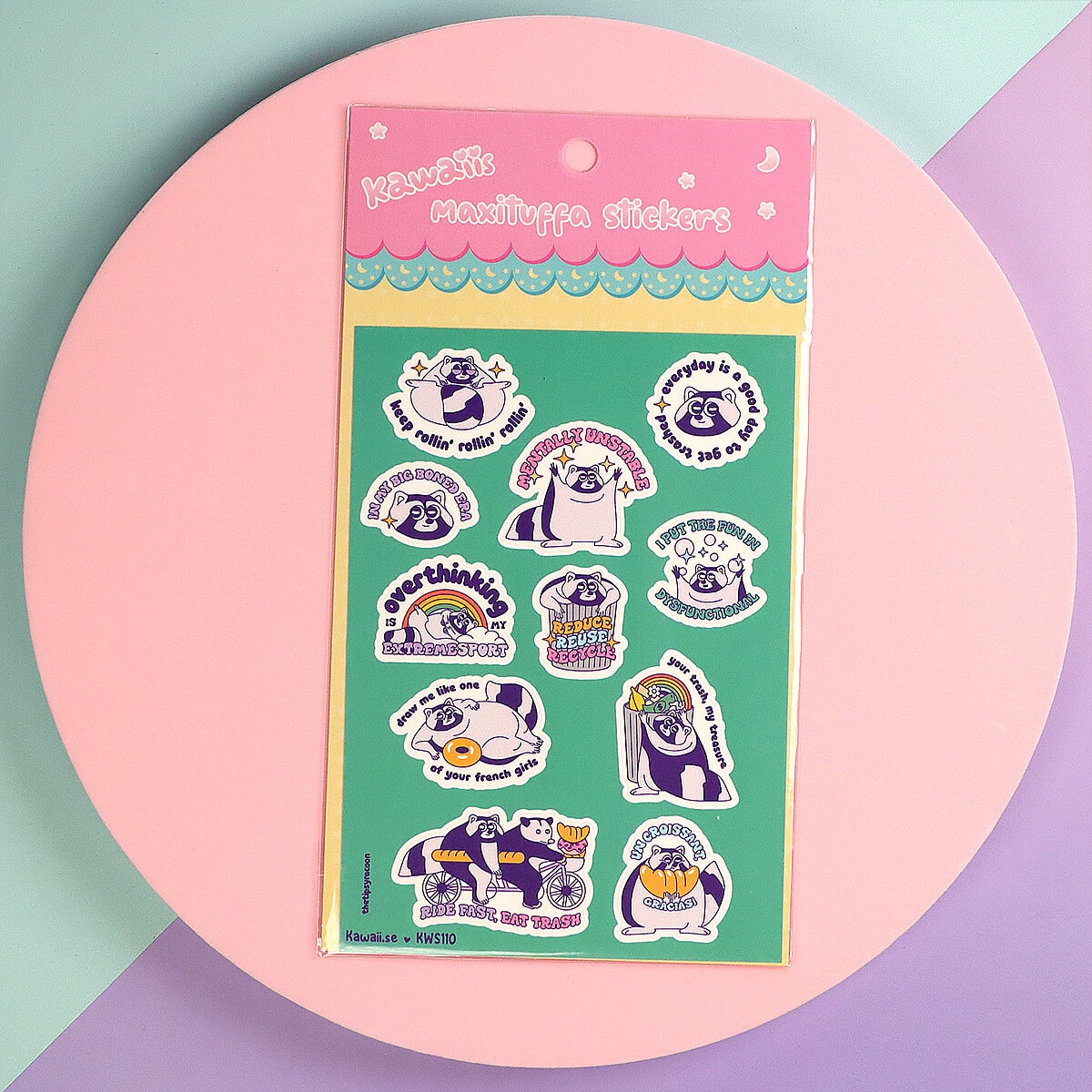 Stickersark A6 - Trashy raccoon