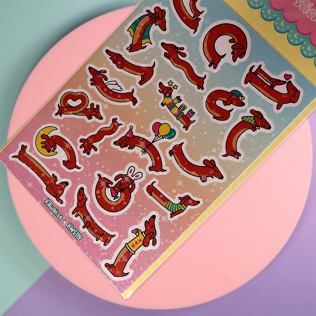 Stickersark A6 - Sausage dogs