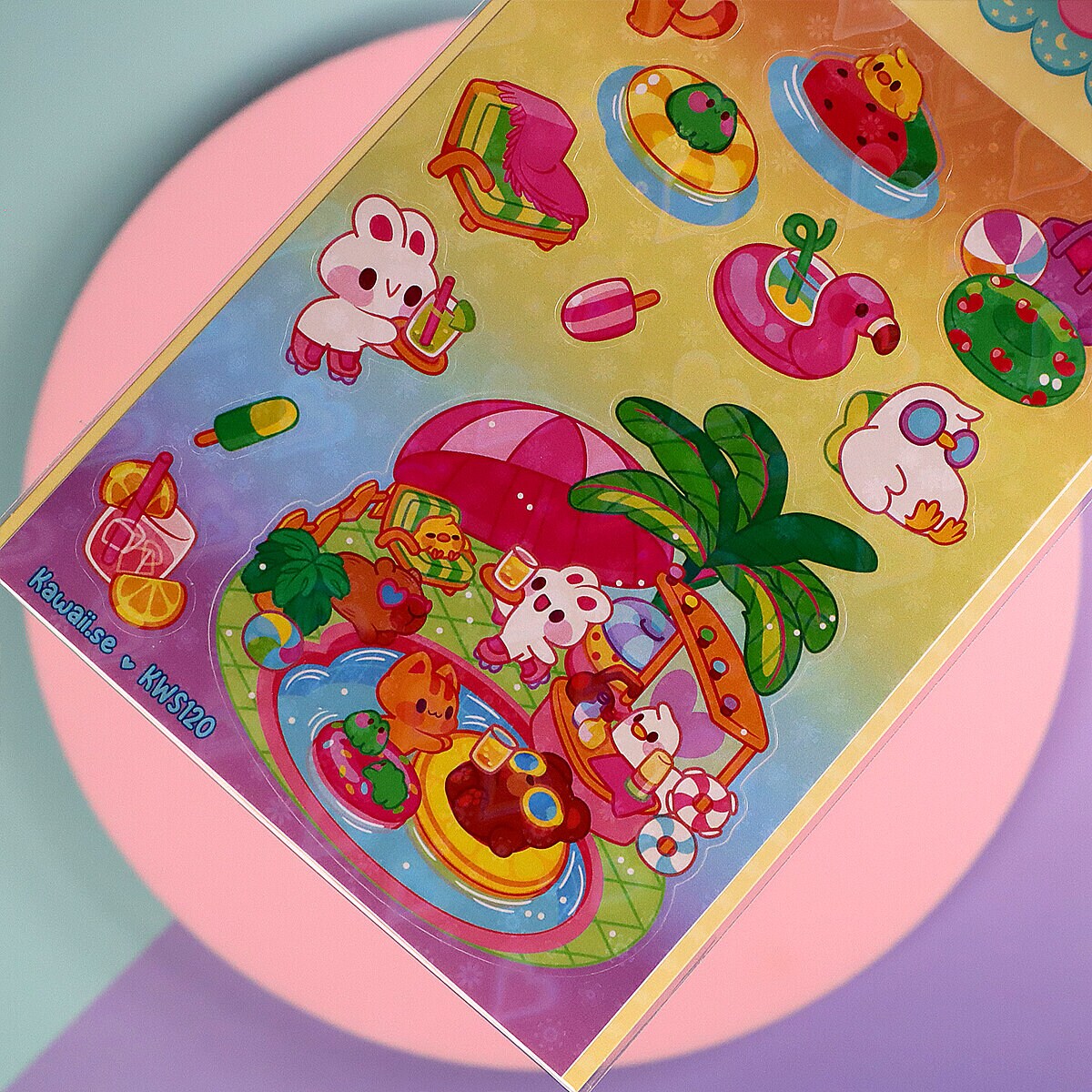 Stickersark A6 - Pool party