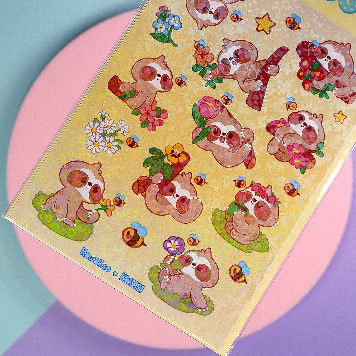 Stickersark A6 - Sloth n bees