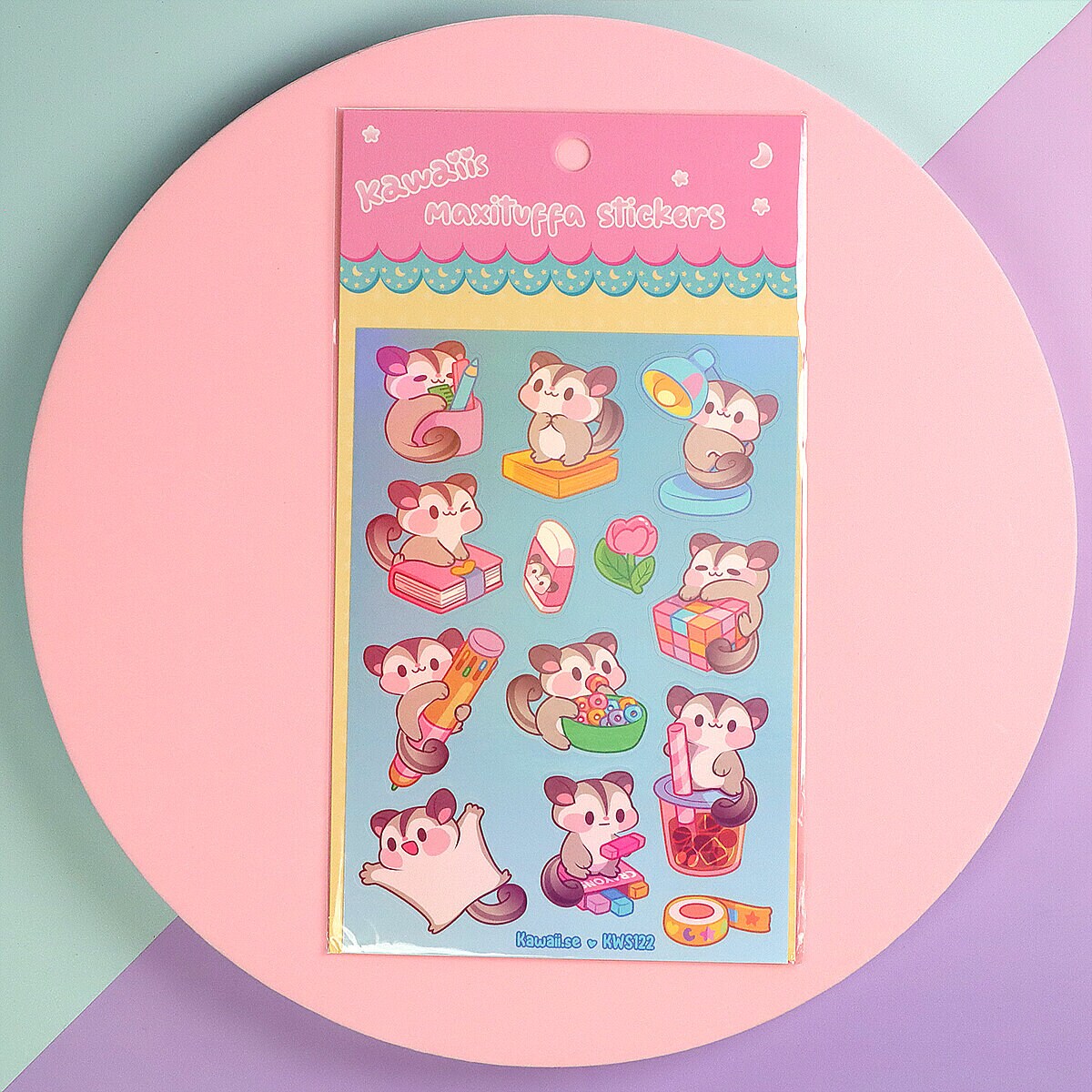 Stickersark A6 - Studying sugar glider