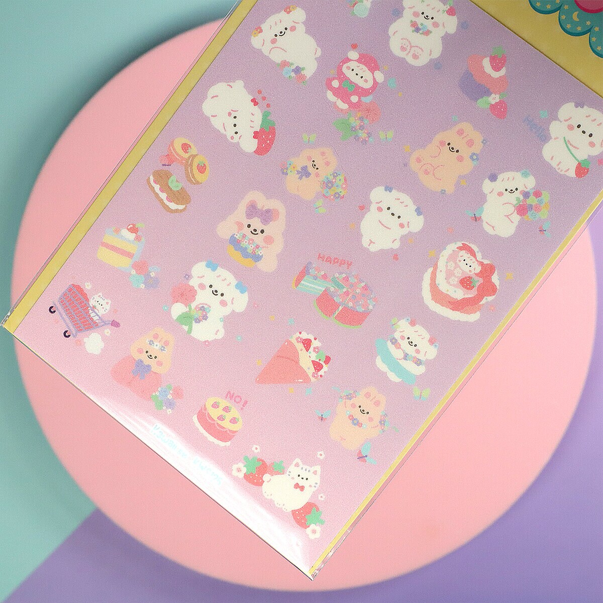 Stickersark A6 - Fluffy pastel friends