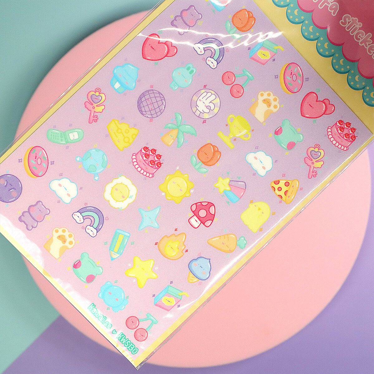 Stickersark A6 - Tiny pastel icons