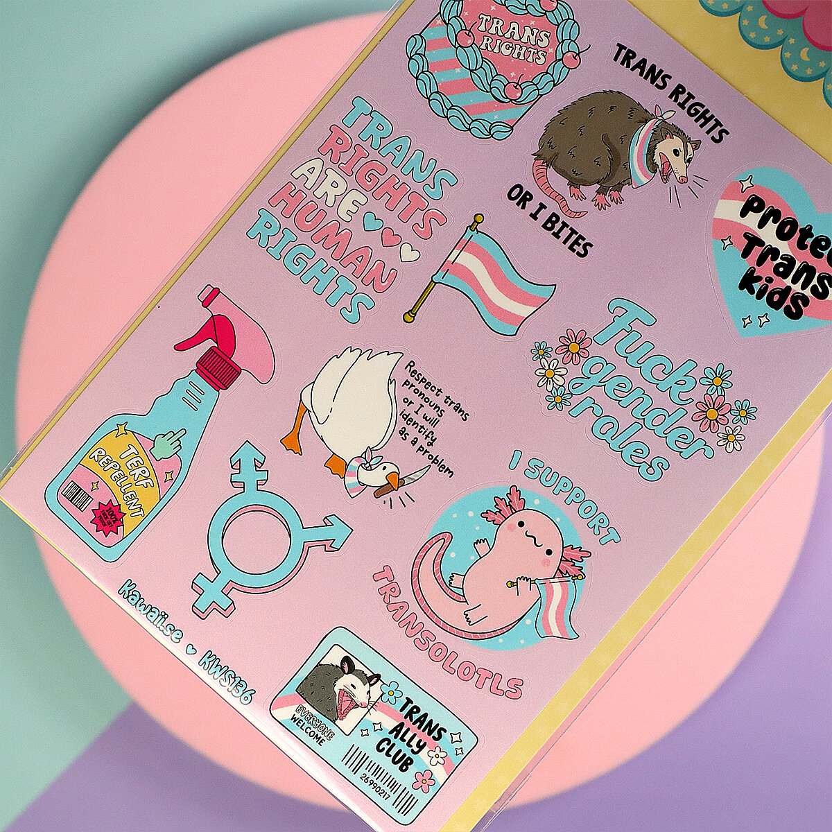 Stickersark A6 - Trans rights