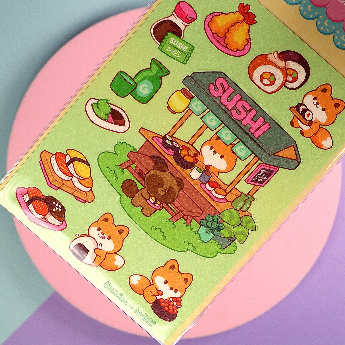 Stickersark A6 - Sushi fox
