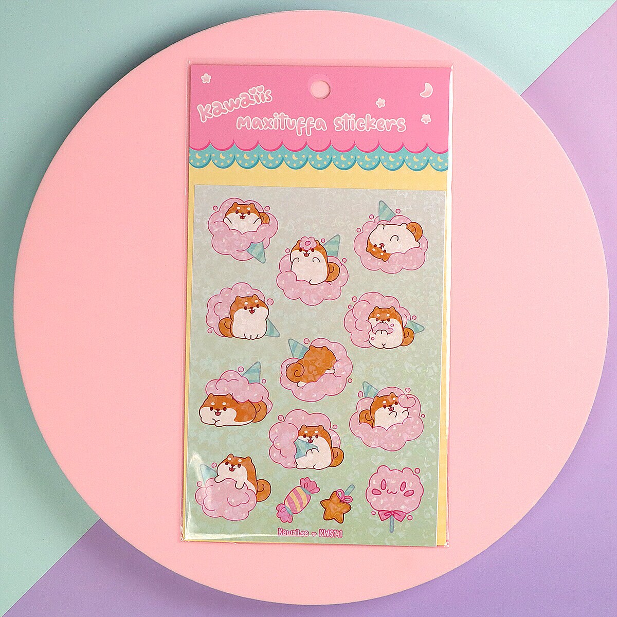 Stickersark A6 - Cotton candy shiba