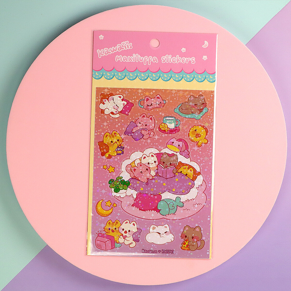 Stickersark A6 - Kittens on sleepover