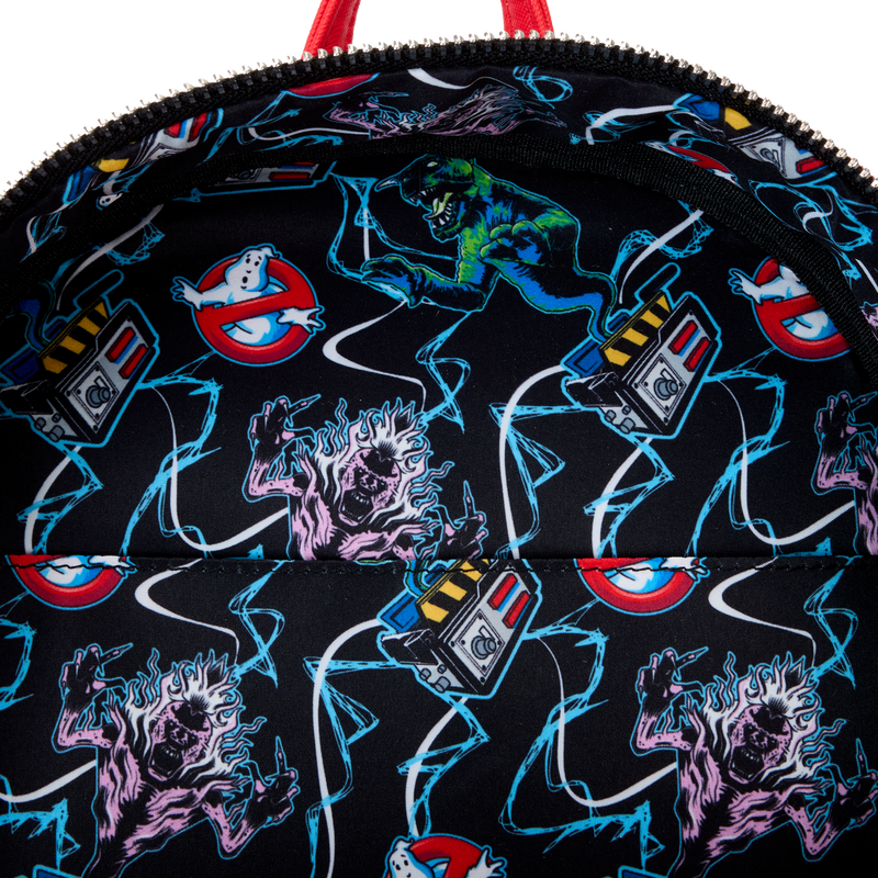Loungefly Mini Backpack, Ghostbusters Stay Puft chasing Ecto-1
