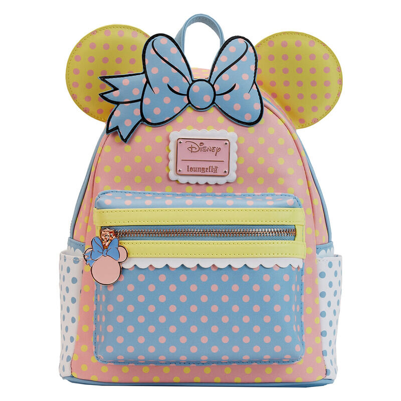 Loungefly Mini Backpack, Minnie Pastel Color Block Dots