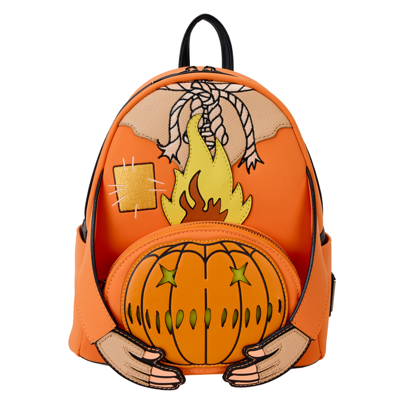 Loungefly Mini Backpack, Trick ´R Treat Flaming Pumpkin Head