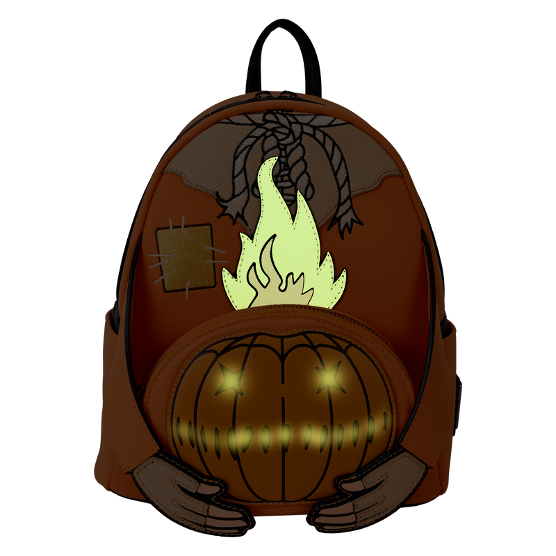 Loungefly Mini Backpack, Trick ´R Treat Flaming Pumpkin Head