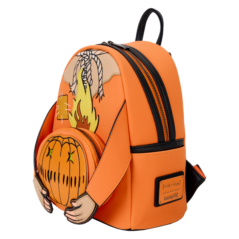Loungefly Mini Backpack, Trick ´R Treat Flaming Pumpkin Head